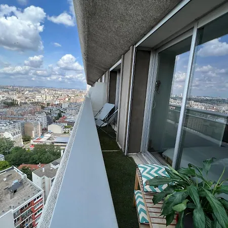 Above Eiffel Tower View Balcony باريس