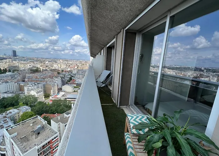 Above Eiffel Tower View Balcony Paris